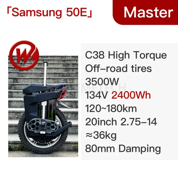 Gotway Begode Master Electric Unicycle – 3500W Motor, 134V Battery, High Torque for Maximum Speed - Image 7