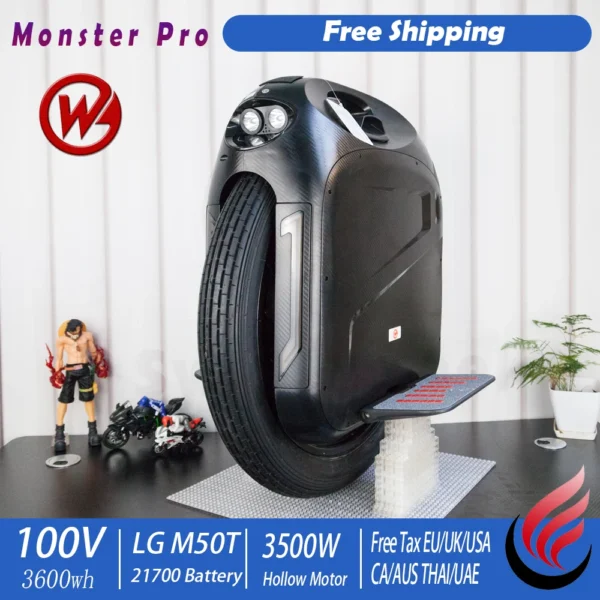 2022 Gotway Monster Pro Electric Unicycle 3600Wh 100V 3500W 24Inch Big Size Monowheel Free Shipping  Begode  Original Scooter