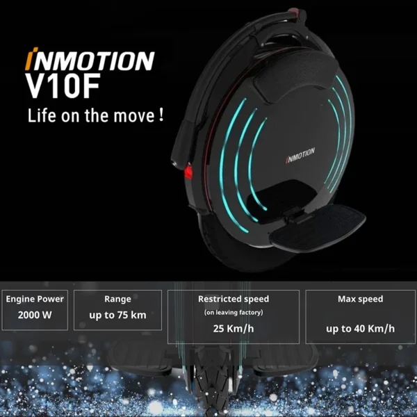 Original INMOTION V10F Self Balance Scooter 84V 960Wh Battery 2000W Motor Unicycle 40km/h Speed with APP Smart Monowheel EUC - Image 2