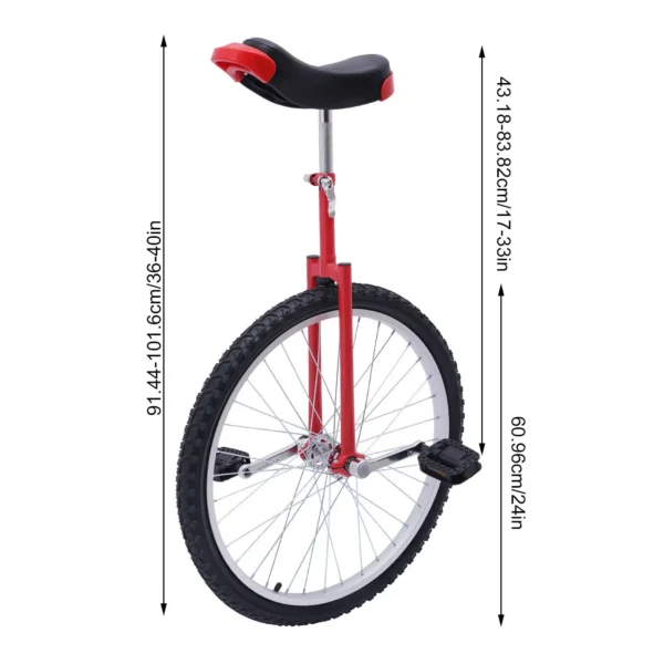 Adjustable One-Wheel Unicycle – 16" and 24" Balance Exercise Bike - Image 5