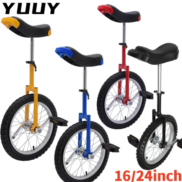 Adjustable One-Wheel Unicycle – 16" and 24" Balance Exercise Bike