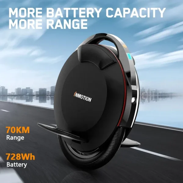 Original INMOTION V8S Electric Unicycle – 72V 728Wh BatteryOriginal INMOTION V8S Electric Unicycle – 72V 728Wh Battery, 1000W Motor, Smart EUC - Image 2